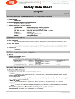 SDS-鋳造ワックス